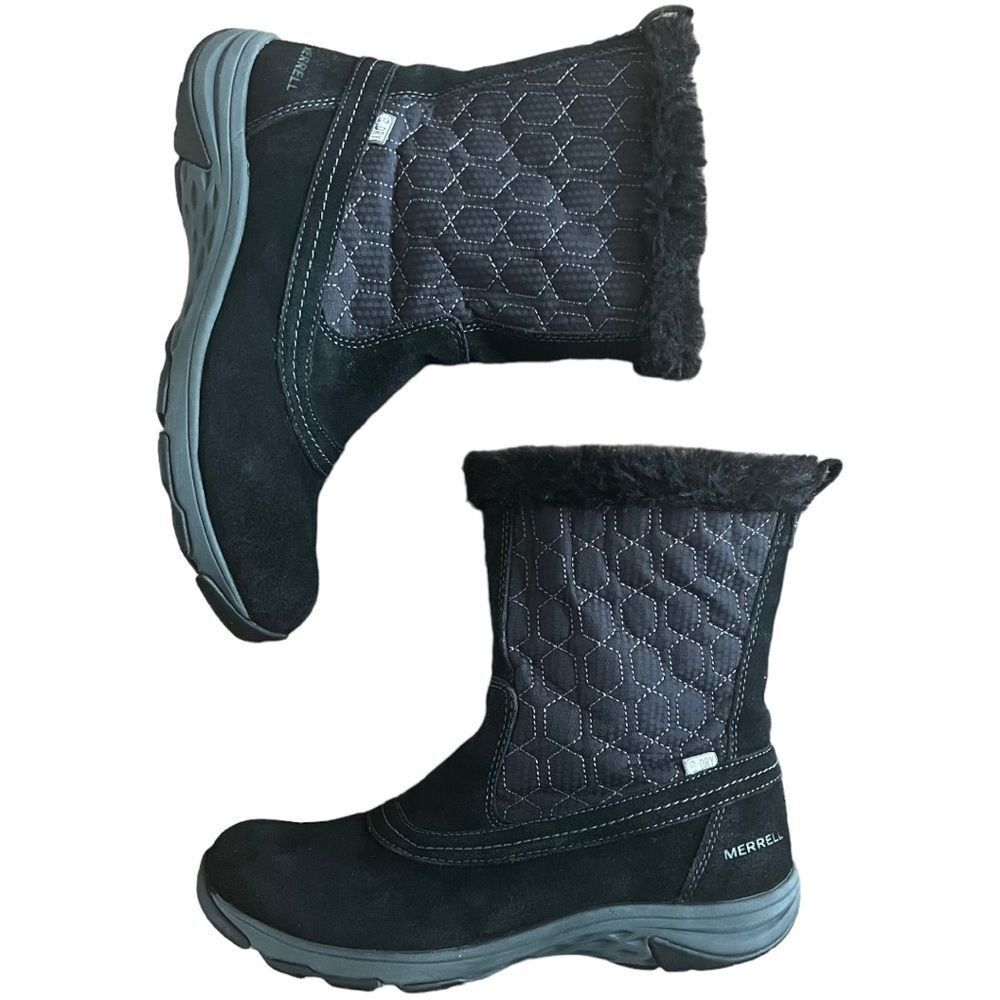 Merrell Ryeland Mid Polar Women's Shoes - Black Waterproof Size 7.5